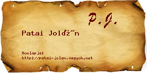 Patai Jolán névjegykártya