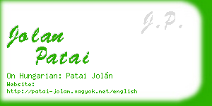 jolan patai business card